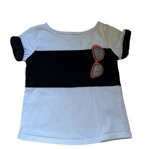 Kate Spade| Kids Black and White Shirt with Sunglasses - Size 2 years